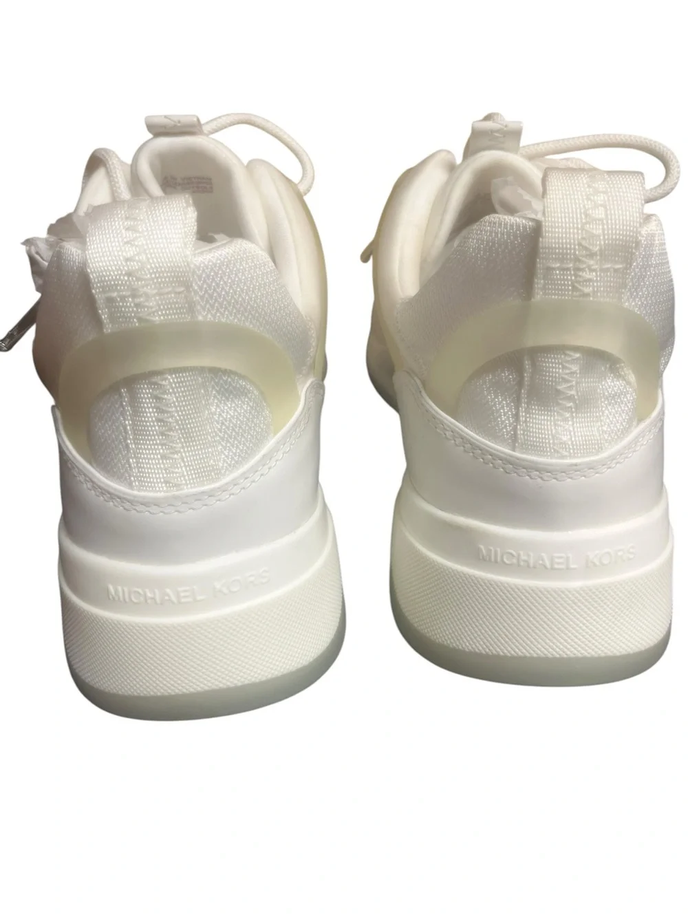 MICHAEL KORS Spark Trainer MK Logo Canvas US Sz 10 White